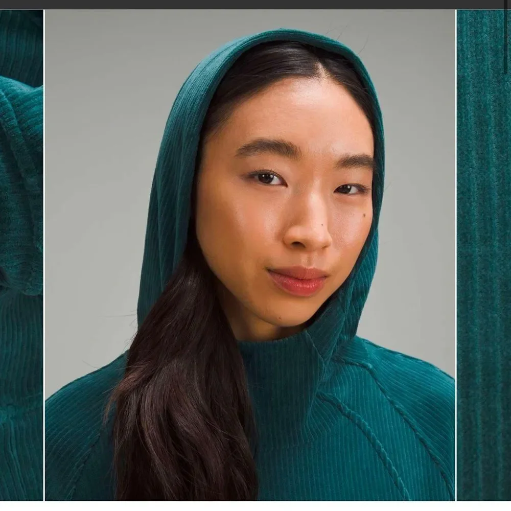 NWT New LULULEMON Scuba Oversized Hoodie Velvet Cord Sweatshirt Storm Teal XS S